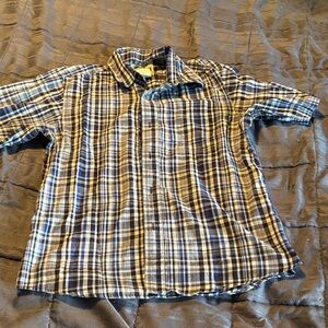 Wrangler Riata Navy and Gray Checkered Shirt